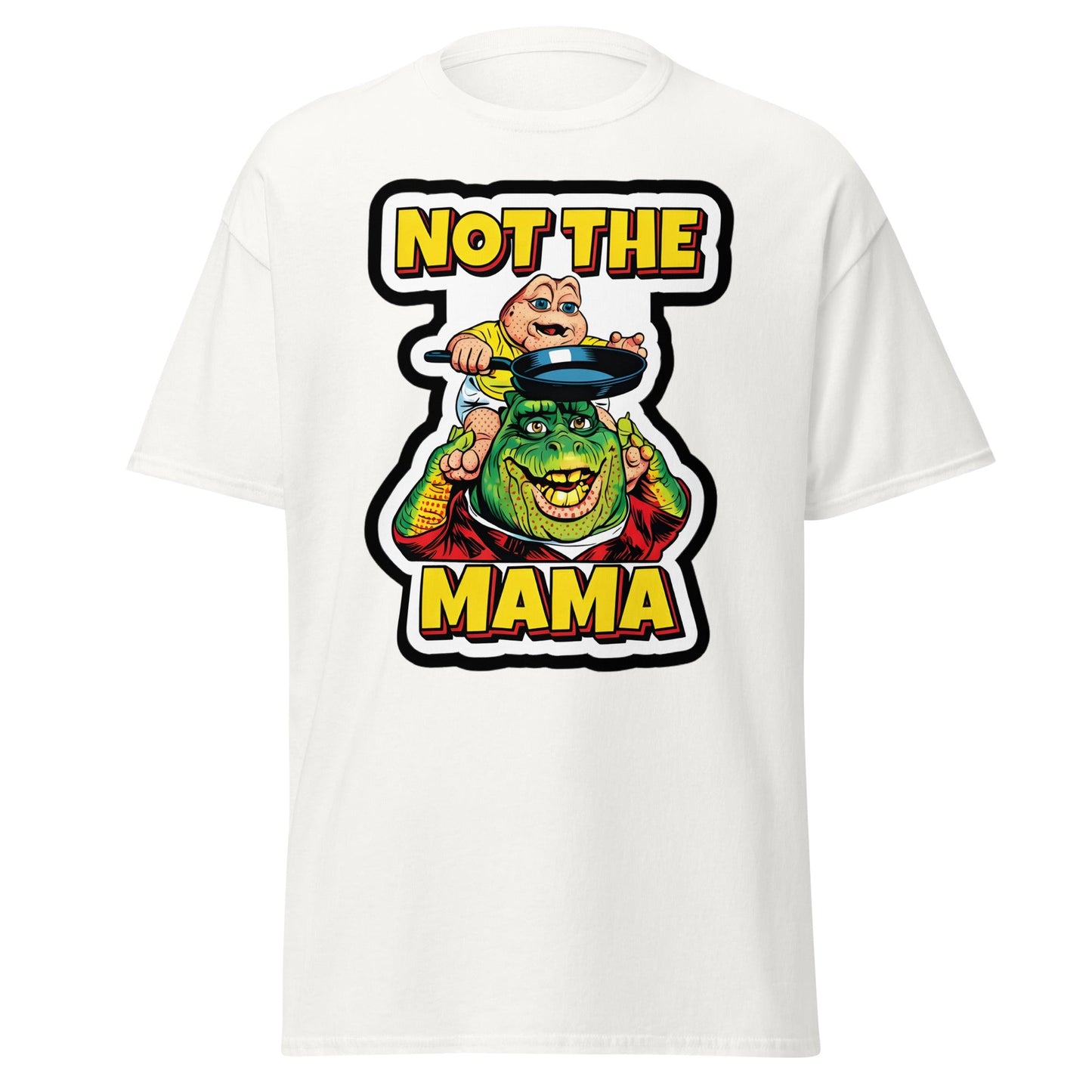Not The Mama Funny Dinosaur T-Shirt - 90s Nostalgia Tee - White - T-Shirts Online