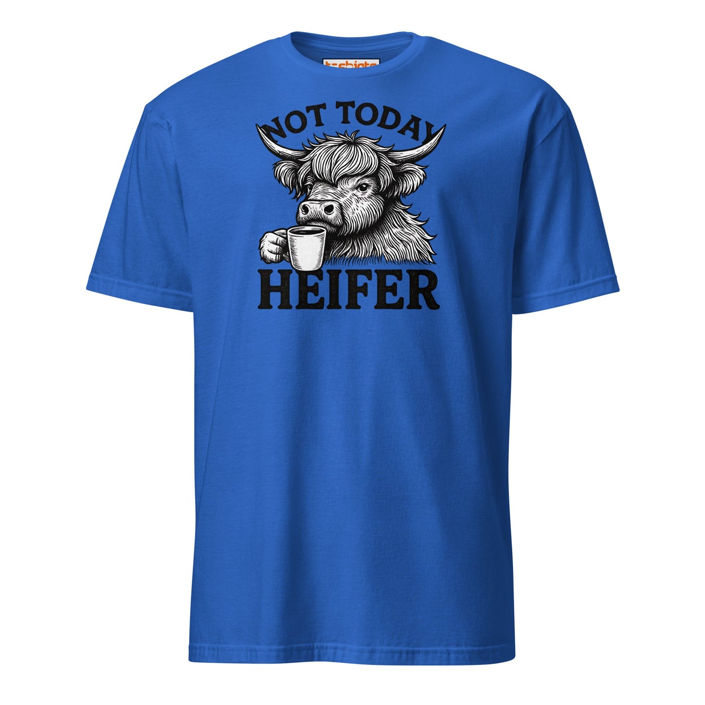 Not Today Heifer Funny Highland Cow Tee - Royal - T-Shirts Online