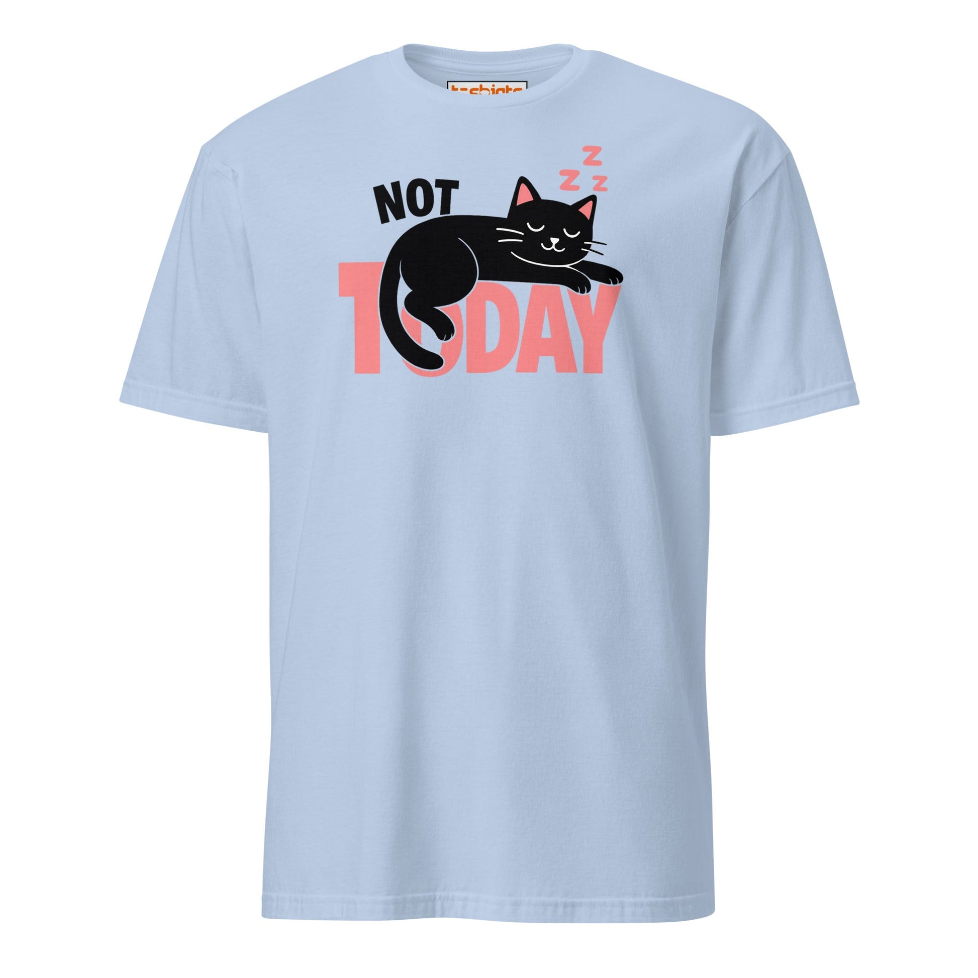 Not Today Sleeping Cat Lazy Day T-Shirt - Light Blue - T-Shirts Online