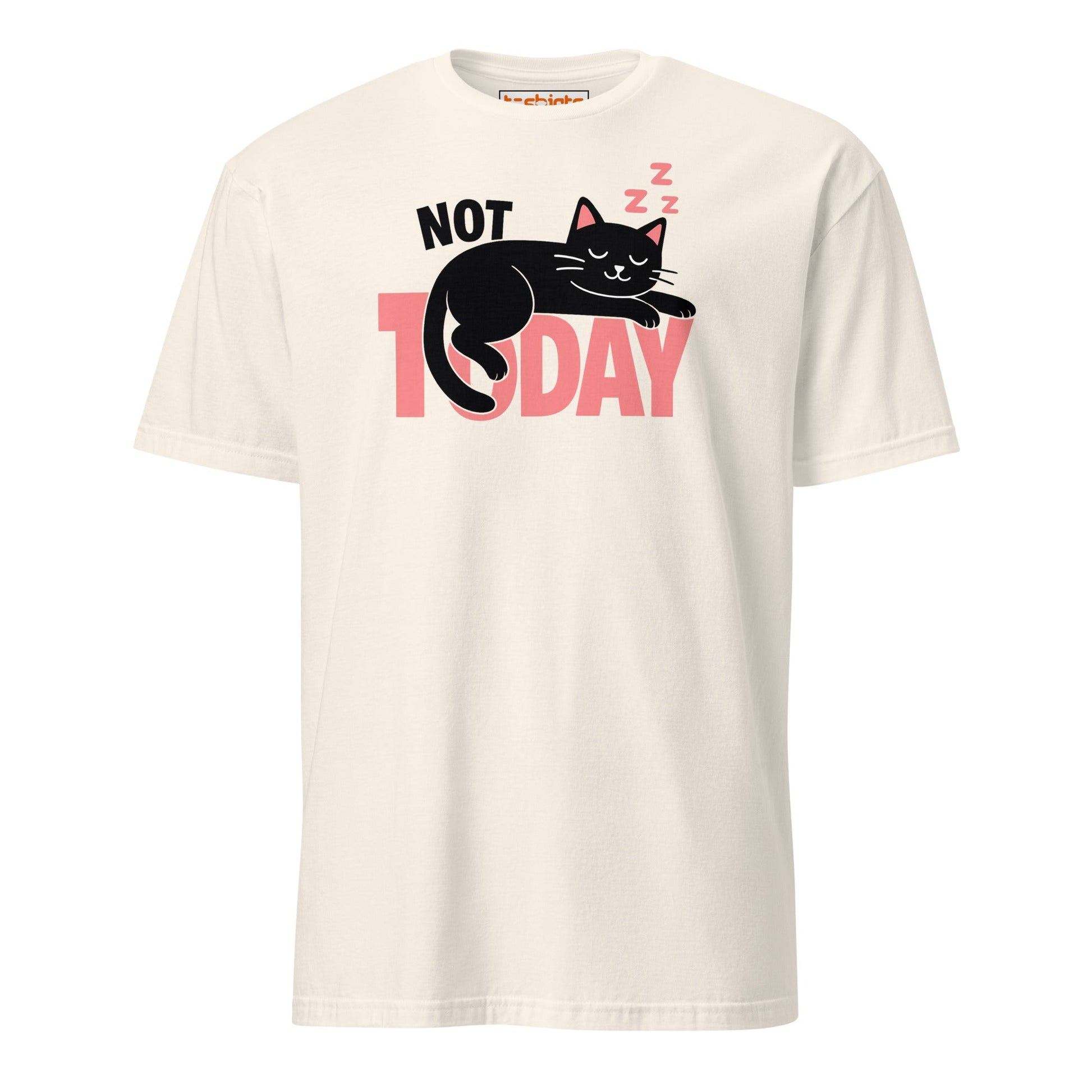 Not Today Sleeping Cat Lazy Day T-Shirt - Natural - T-Shirts Online