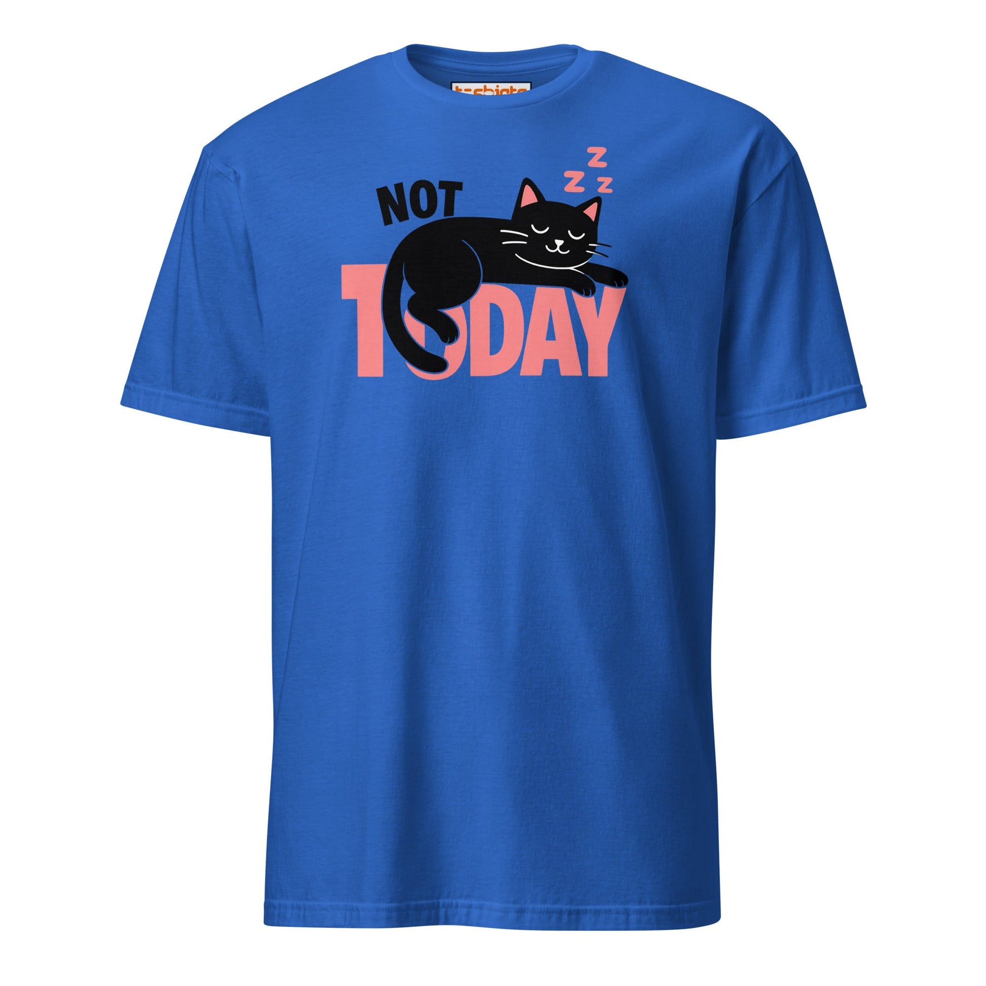 Not Today Sleeping Cat Lazy Day T-Shirt - Royal - T-Shirts Online