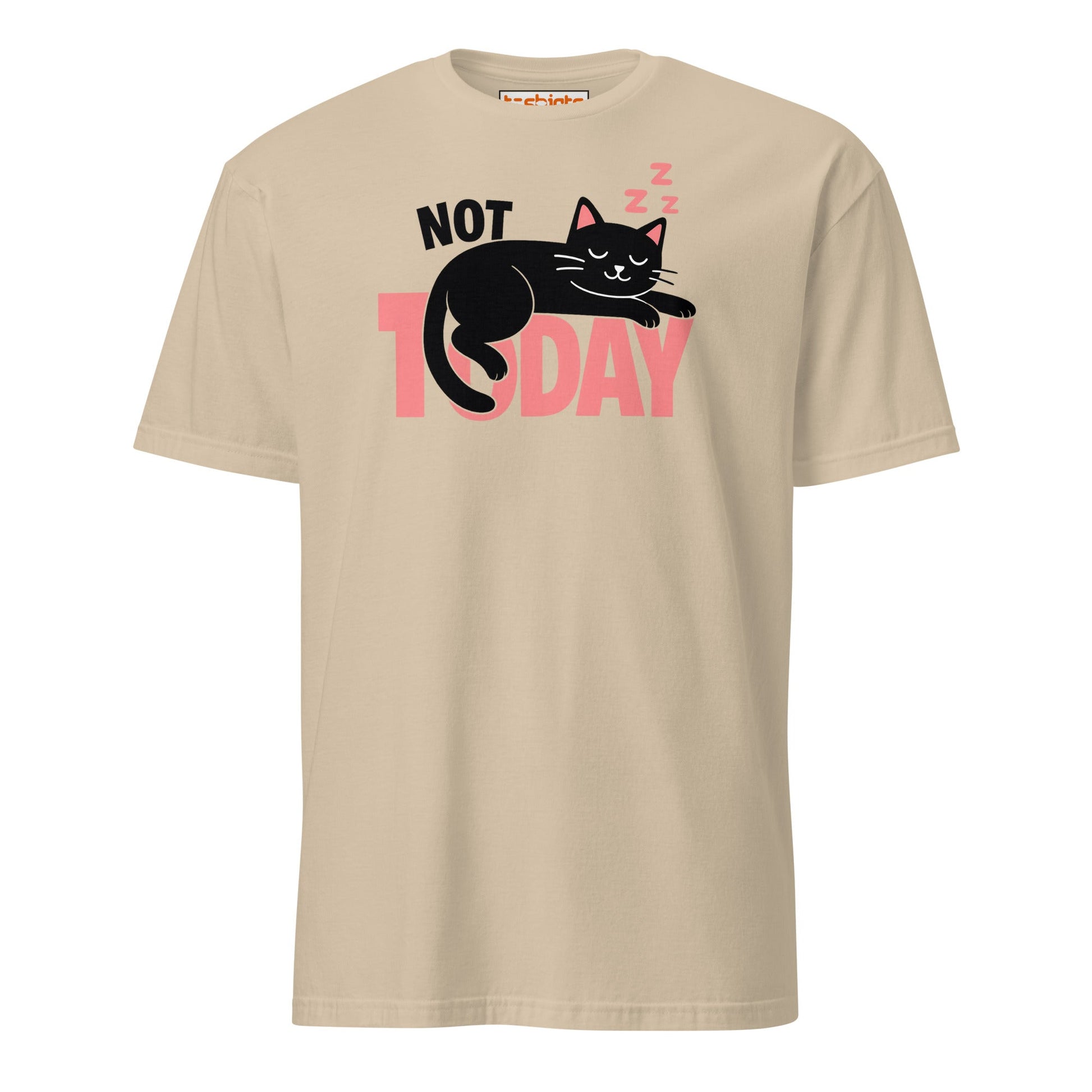 Not Today Sleeping Cat Lazy Day T-Shirt - Sand - T-Shirts Online