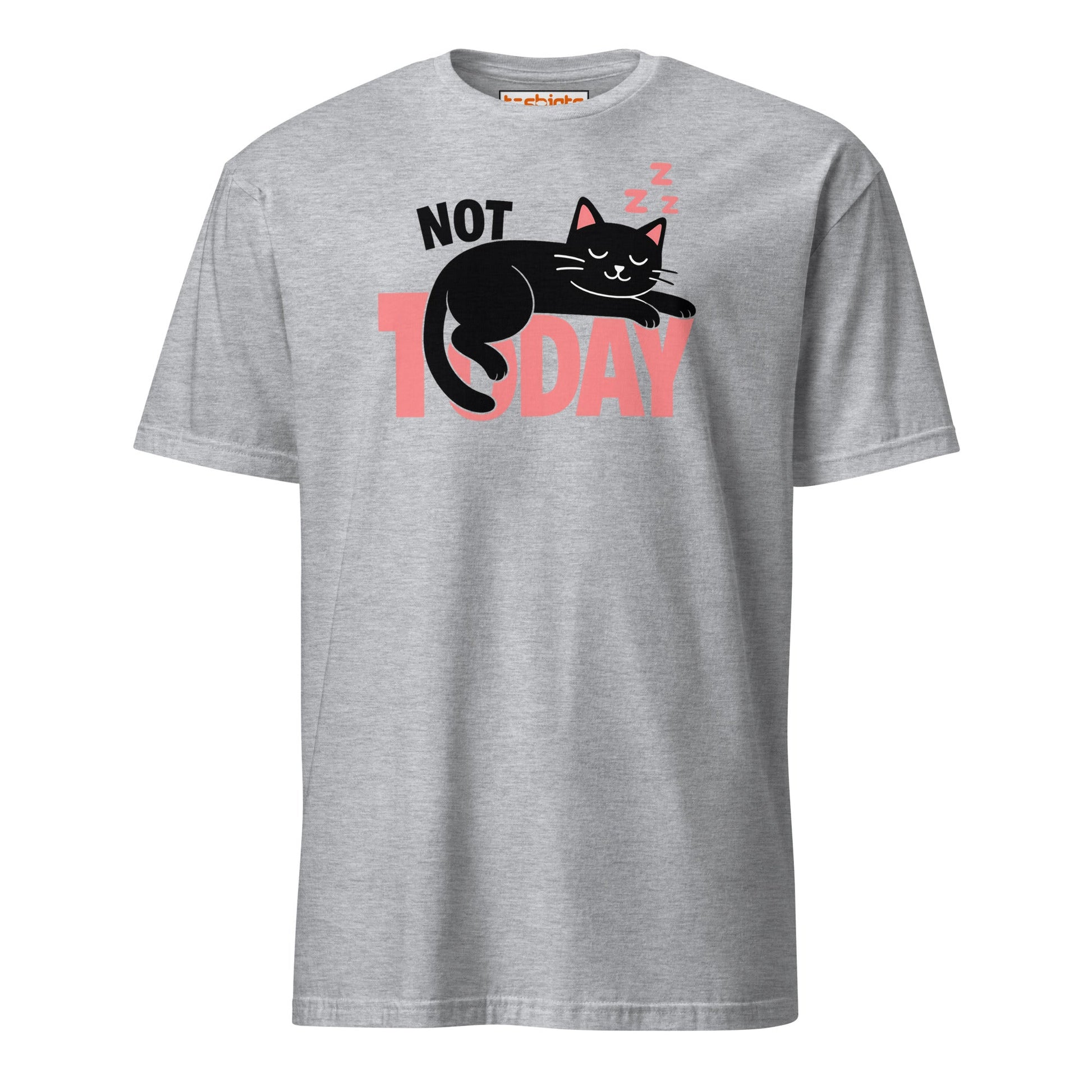 Not Today Sleeping Cat Lazy Day T-Shirt - Sport Grey - T-Shirts Online
