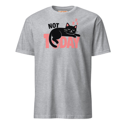 Not Today Sleeping Cat Lazy Day T-Shirt - Sport Grey - T-Shirts Online