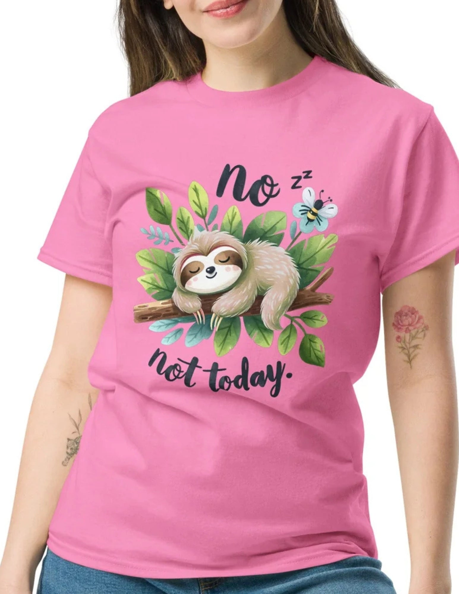 Not Today | Sloth T-Shirt - Black - T-Shirts Online