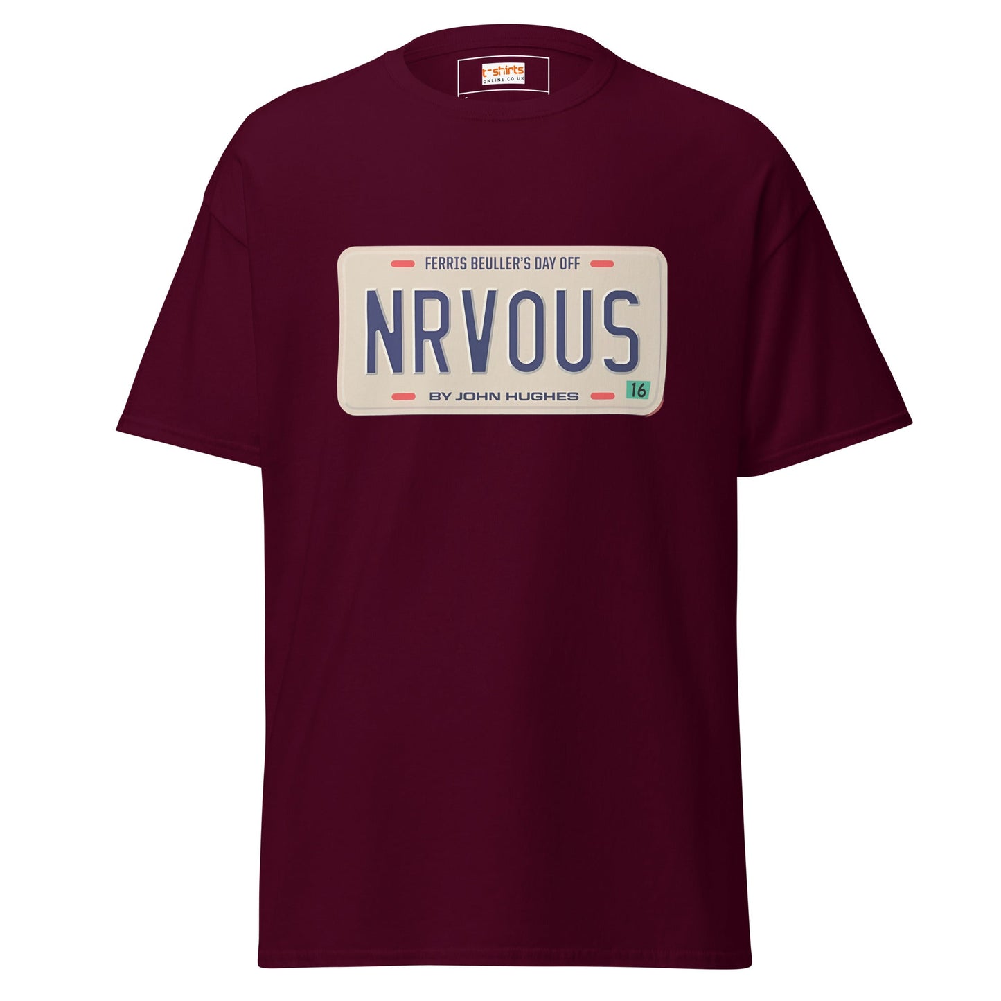 Nrvous T-Shirt | Ferris Beuller Tee - Maroon - T-Shirts Online