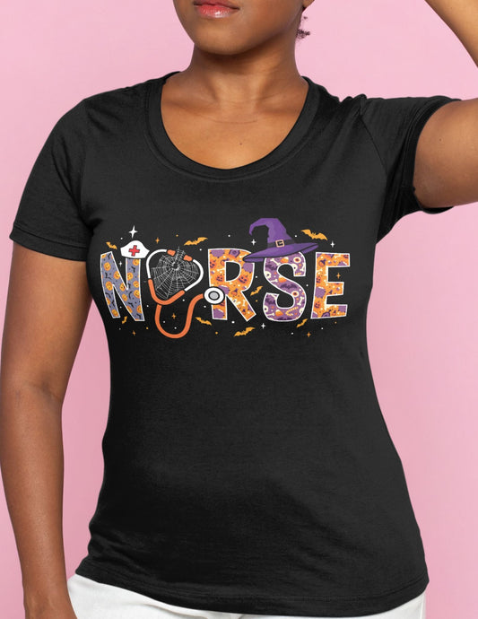 Nurse Halloween | Spooky Nurse T-Shirt - Black - T-Shirts Online