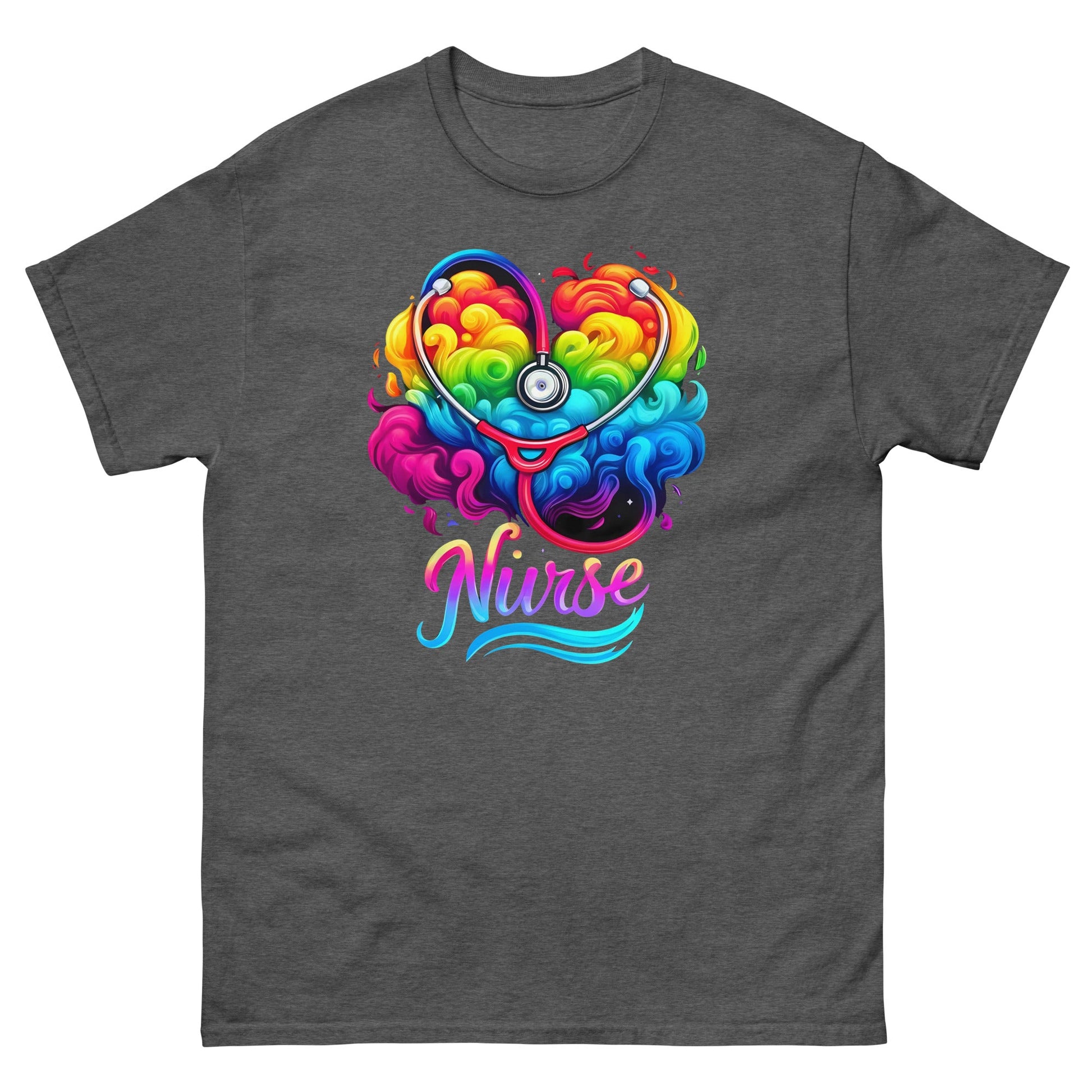 Nurse Heart | Nurse T-Shirt - Dark Heather - T-Shirts Online