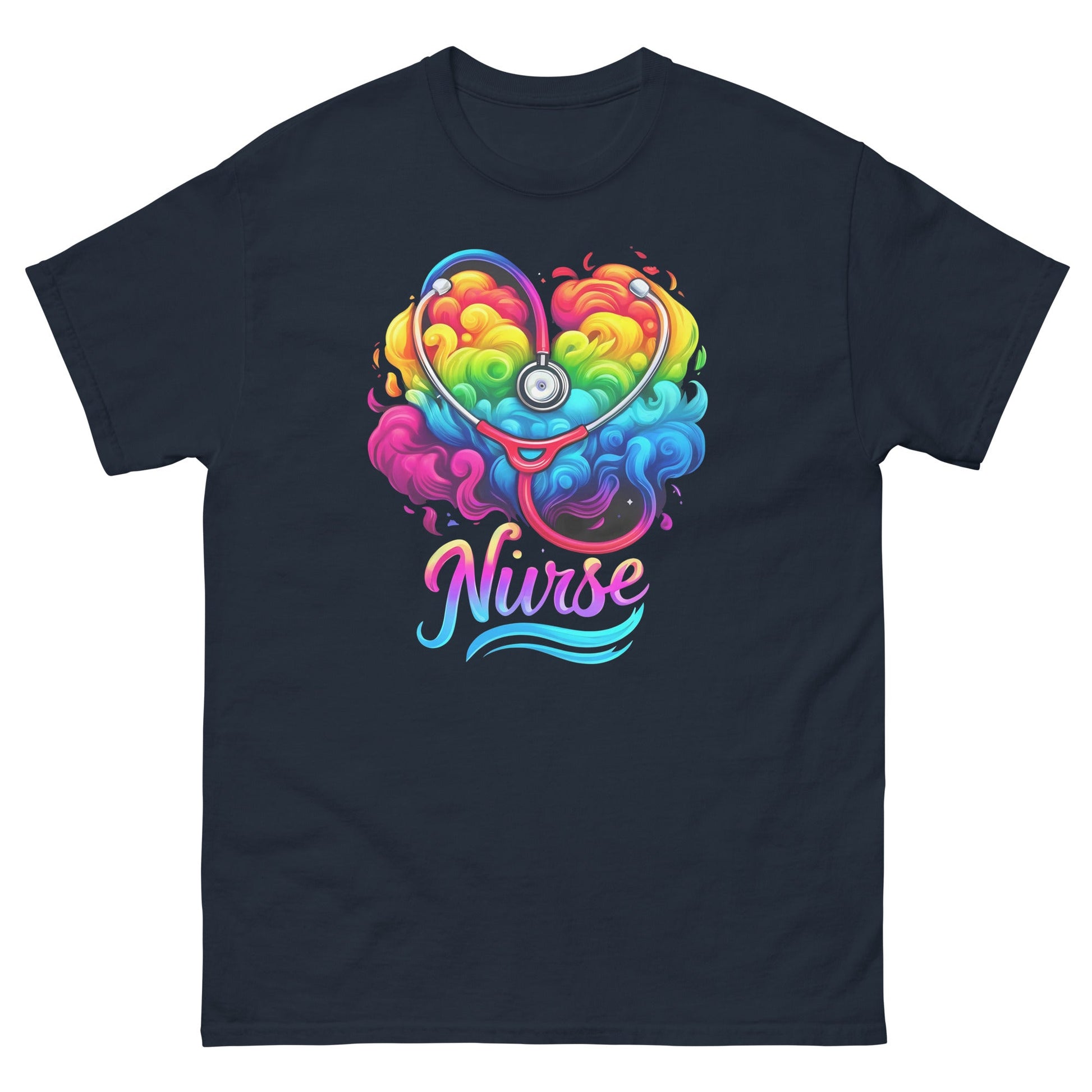 Nurse Heart | Nurse T-Shirt - Navy - T-Shirts Online