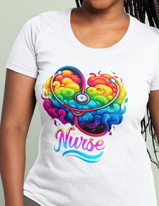 Nurse Heart | Nurse T-Shirt - Black - T-Shirts Online