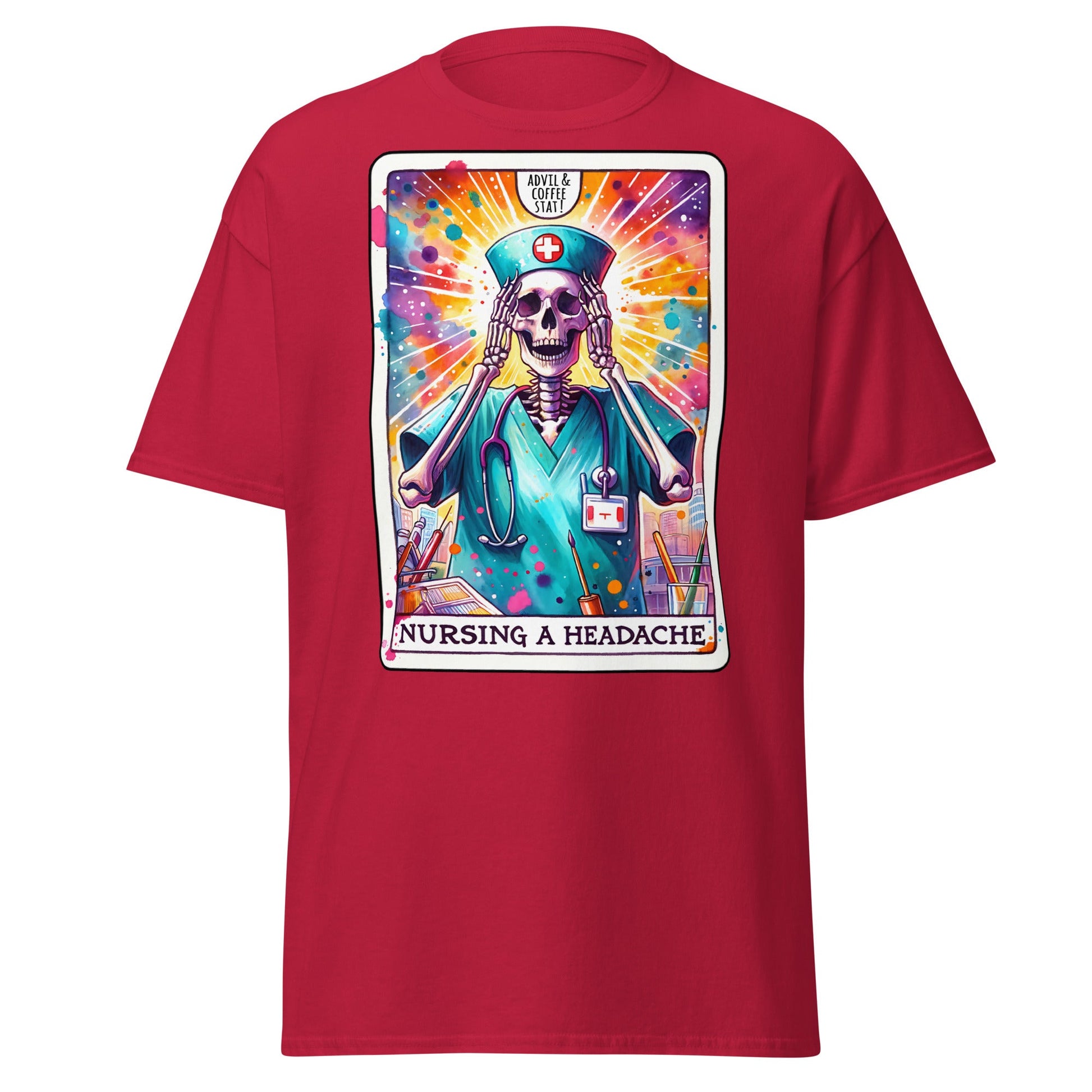 'Nursing a Headache' Tarot | Tarot Card T-Shirt - Cardinal - T-Shirts Online