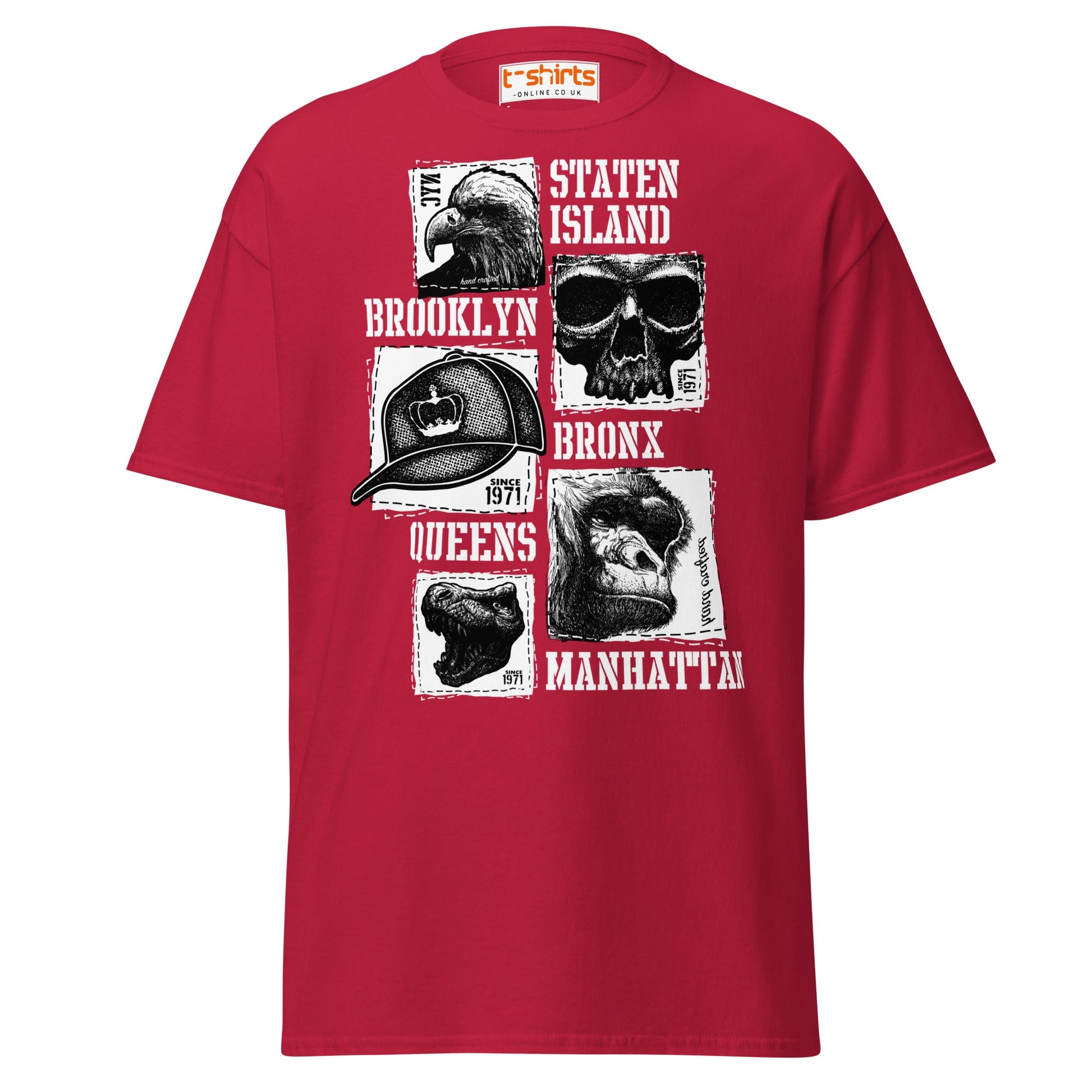 NYC Boroughs Graphic T-Shirt - Cardinal - T-Shirts Online