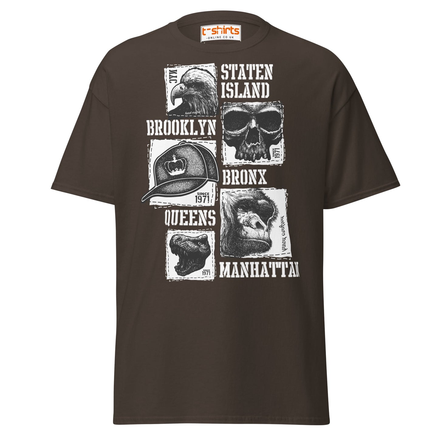 NYC Boroughs Graphic T-Shirt - Dark Chocolate - T-Shirts Online