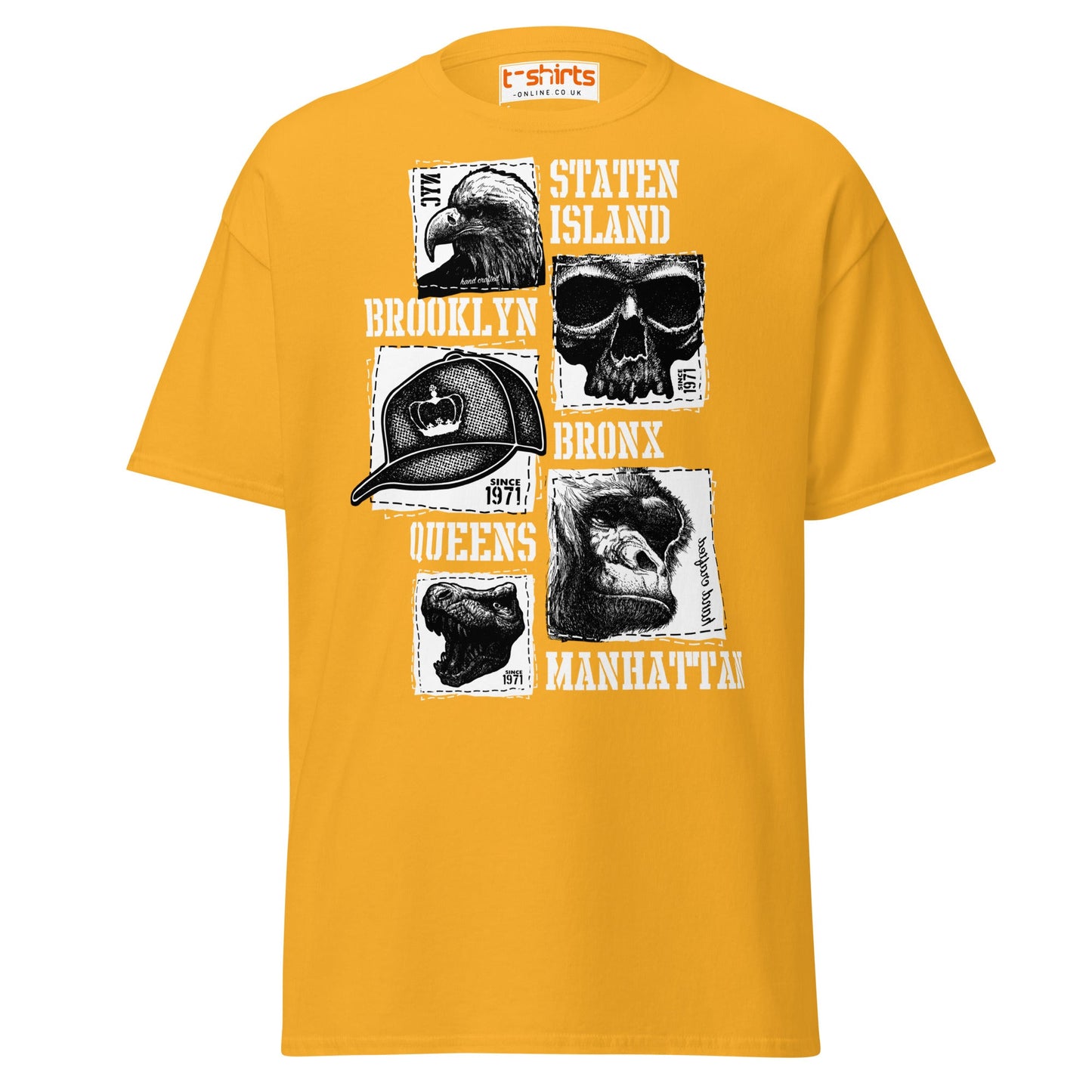 NYC Boroughs Graphic T-Shirt - Gold - T-Shirts Online