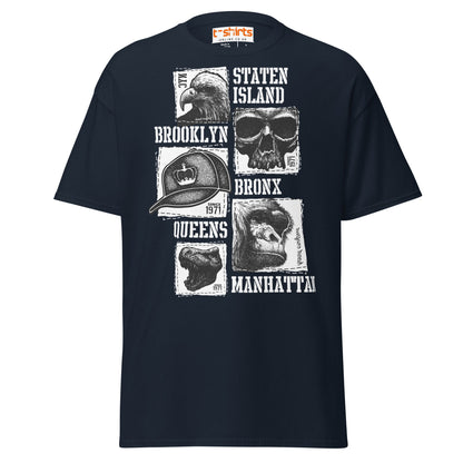 NYC Boroughs Graphic T-Shirt - Navy - T-Shirts Online