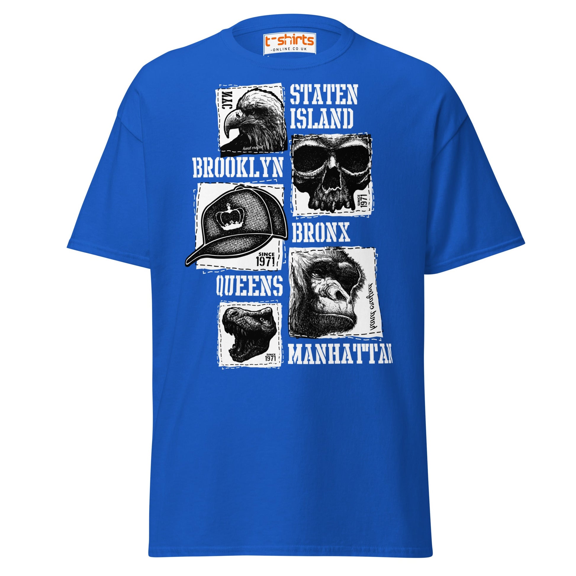 NYC Boroughs Graphic T-Shirt - Royal - T-Shirts Online