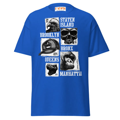 NYC Boroughs Graphic T-Shirt - Royal - T-Shirts Online