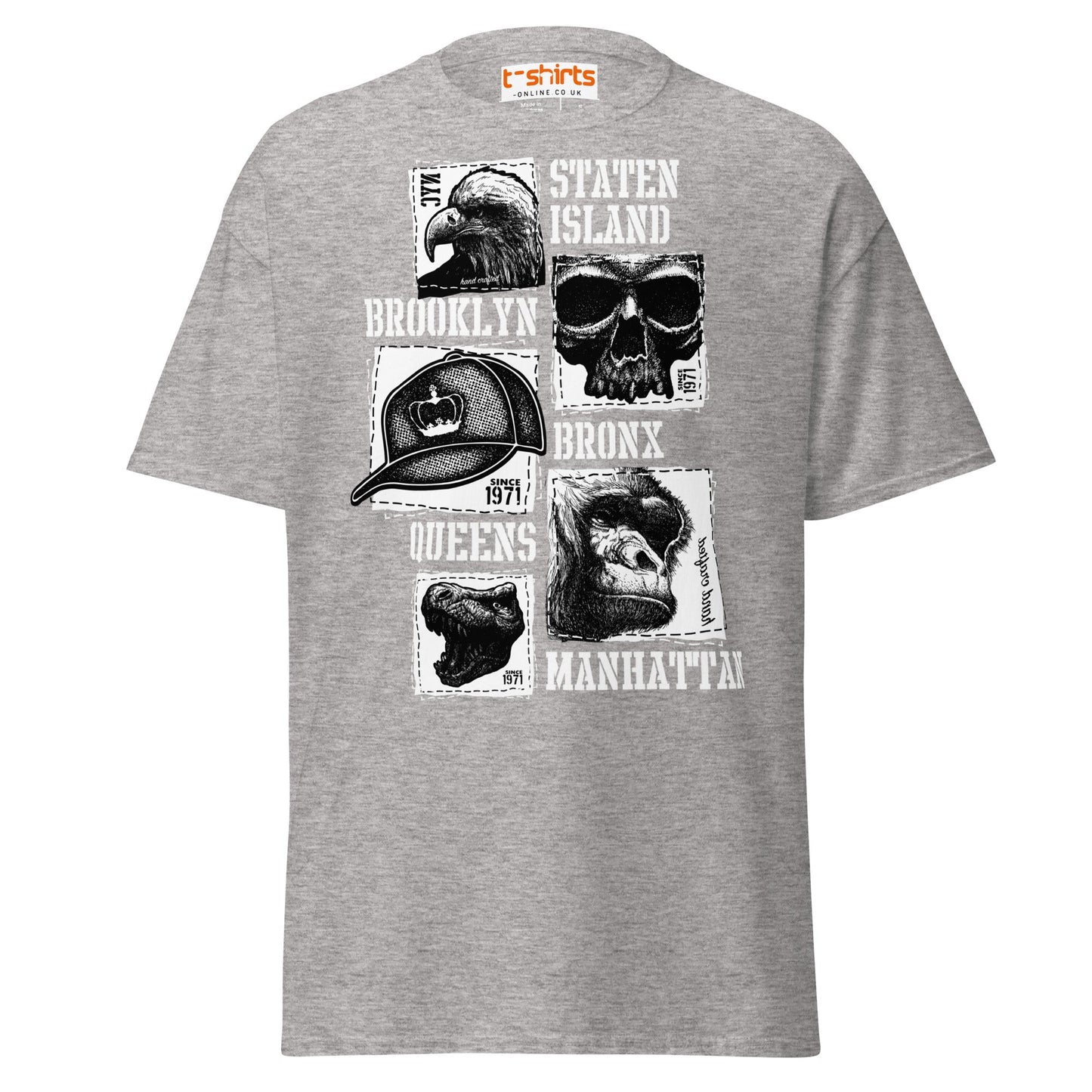 NYC Boroughs Graphic T-Shirt - Sport Grey - T-Shirts Online