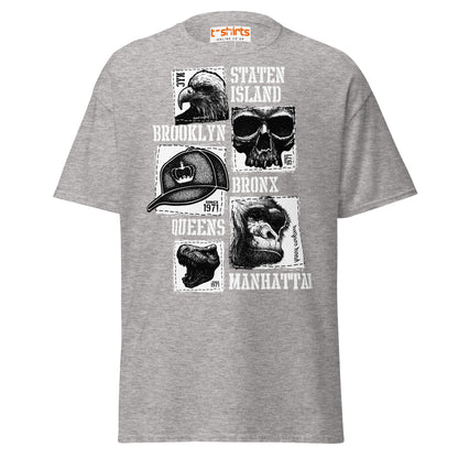 NYC Boroughs Graphic T-Shirt - Sport Grey - T-Shirts Online