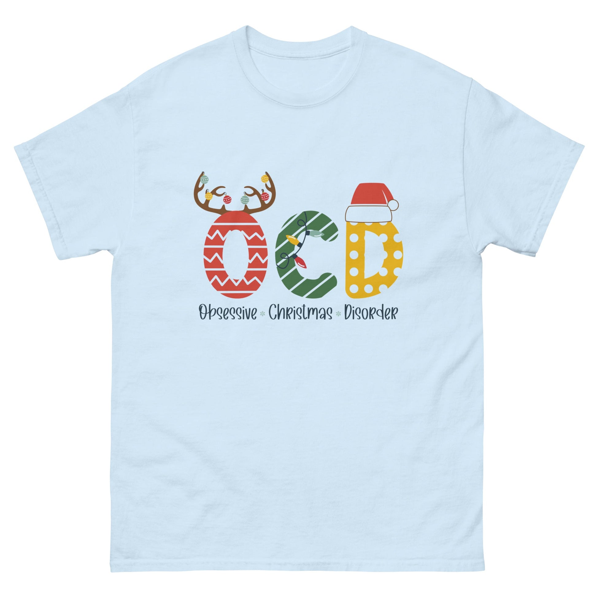 OCD Christmas | Christmas T-Shirt - Light Blue - T-Shirts Online