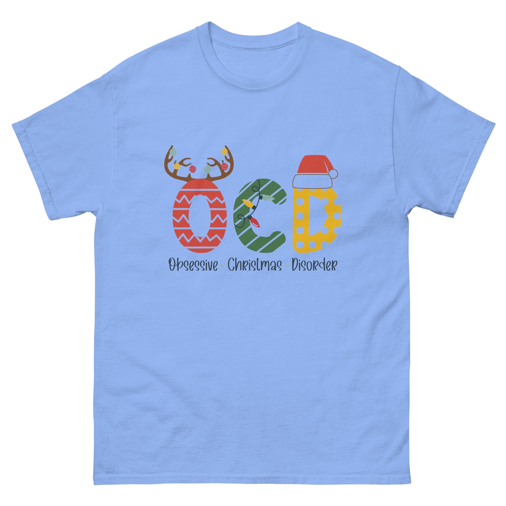 OCD Christmas | Christmas T-Shirt - Carolina Blue - T-Shirts Online