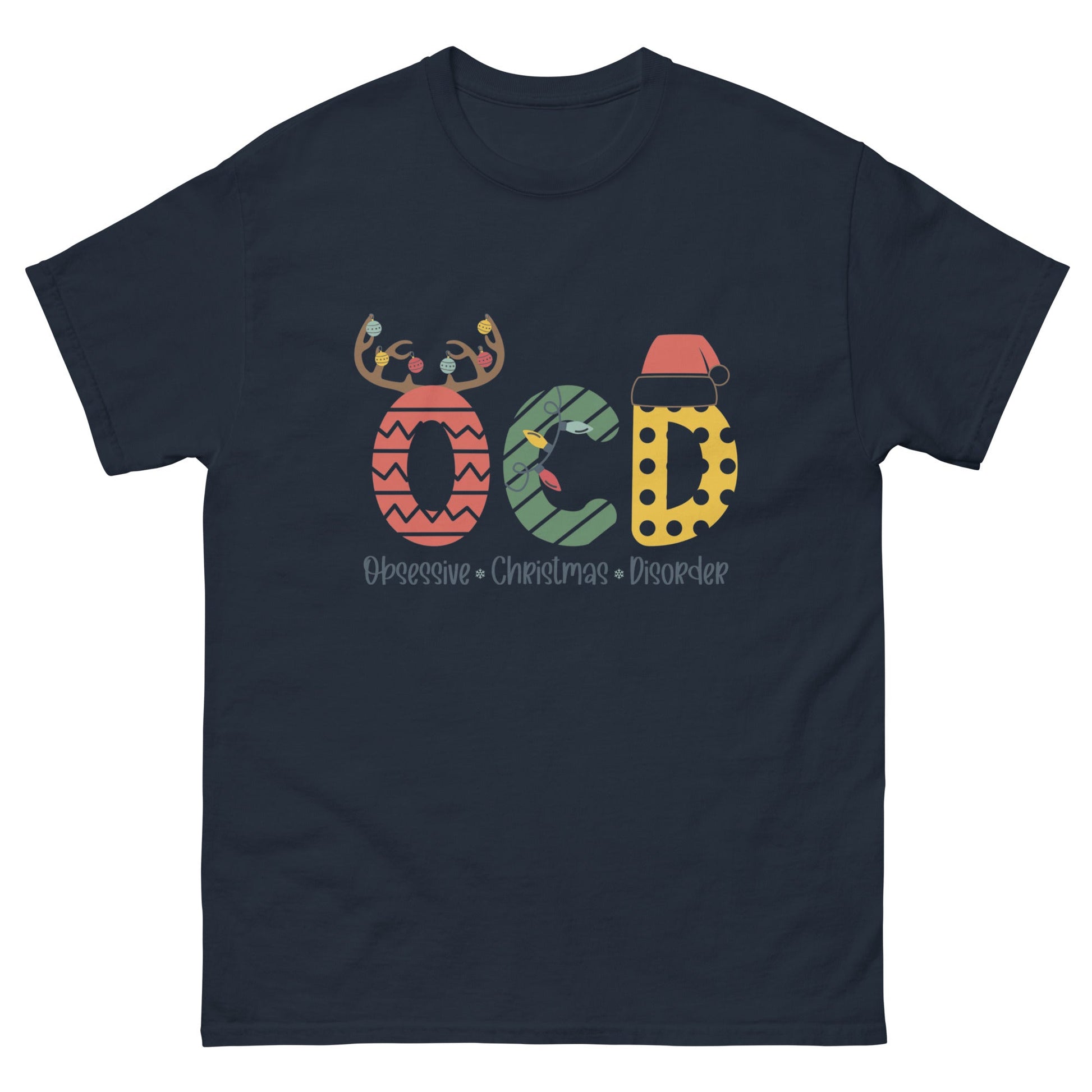 OCD Christmas | Christmas T-Shirt - Navy - T-Shirts Online