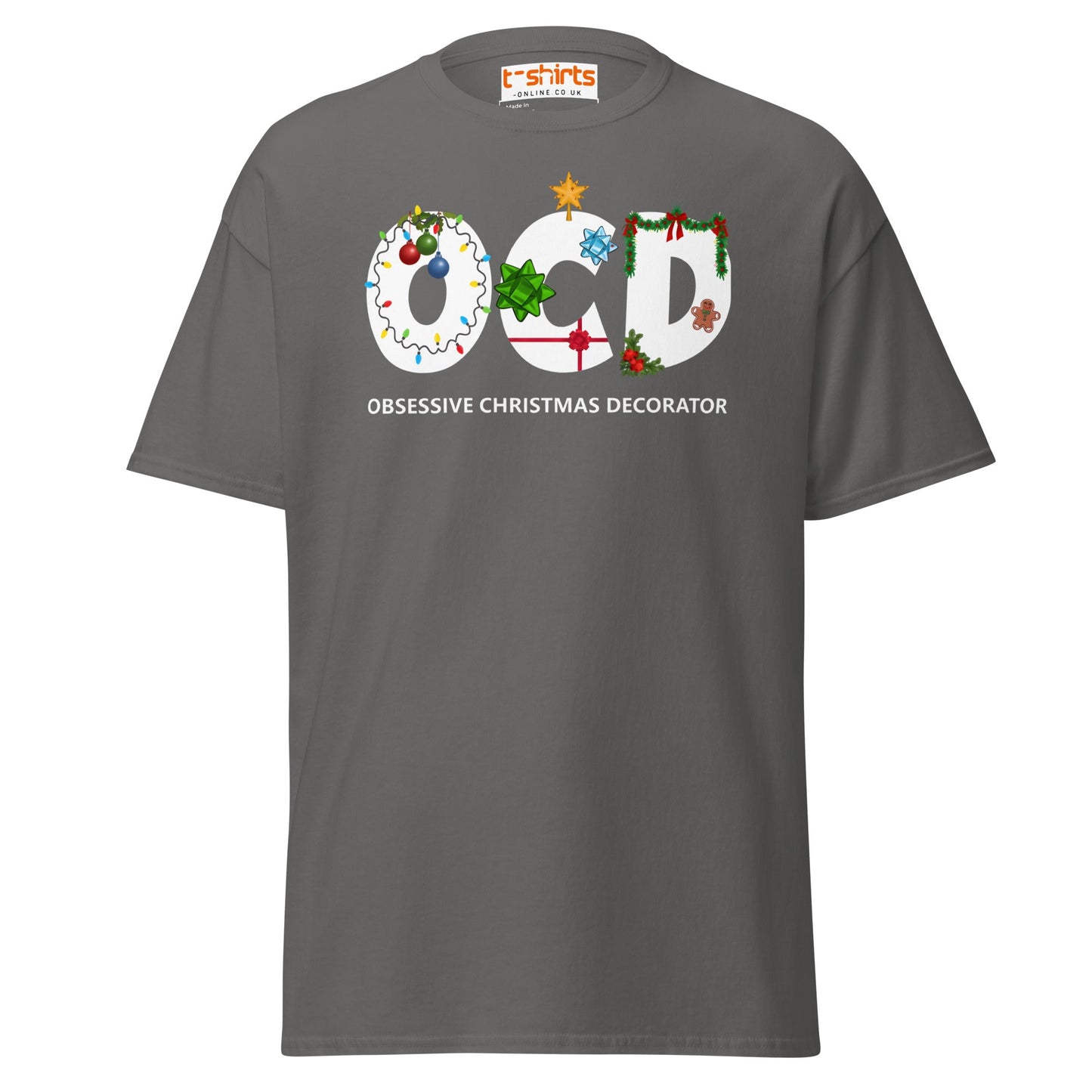 OCD Obsessive Christmas Decorator T-Shirt - Charcoal - T-Shirts Online