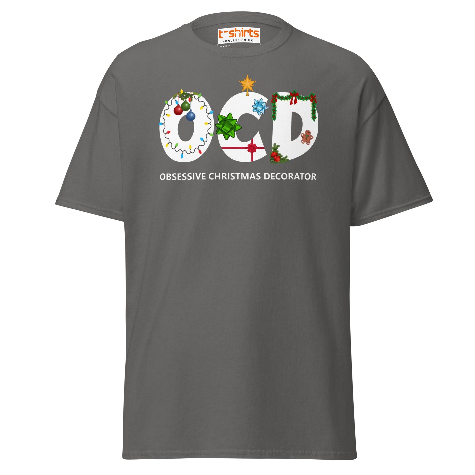 OCD Obsessive Christmas Decorator T-Shirt - Charcoal - T-Shirts Online