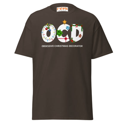 OCD Obsessive Christmas Decorator T-Shirt - Dark Chocolate - T-Shirts Online