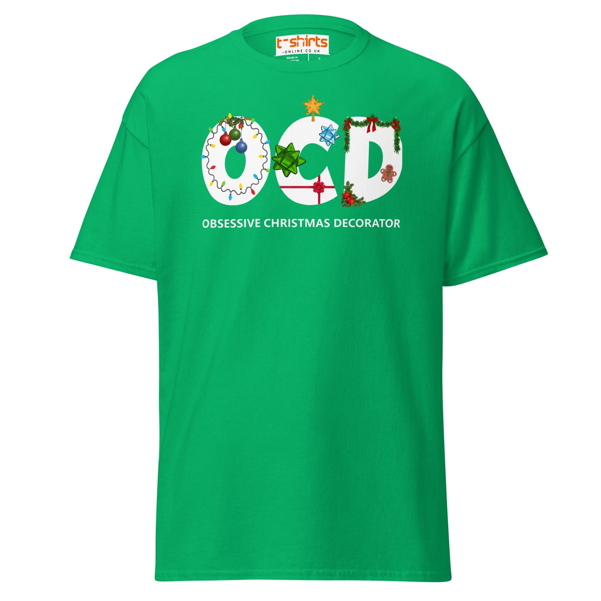 OCD Obsessive Christmas Decorator T-Shirt - Irish Green - T-Shirts Online
