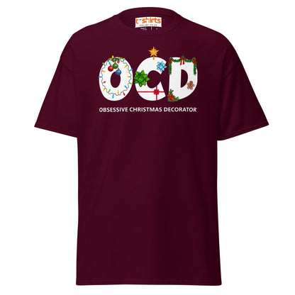 OCD Obsessive Christmas Decorator T-Shirt - Maroon - T-Shirts Online