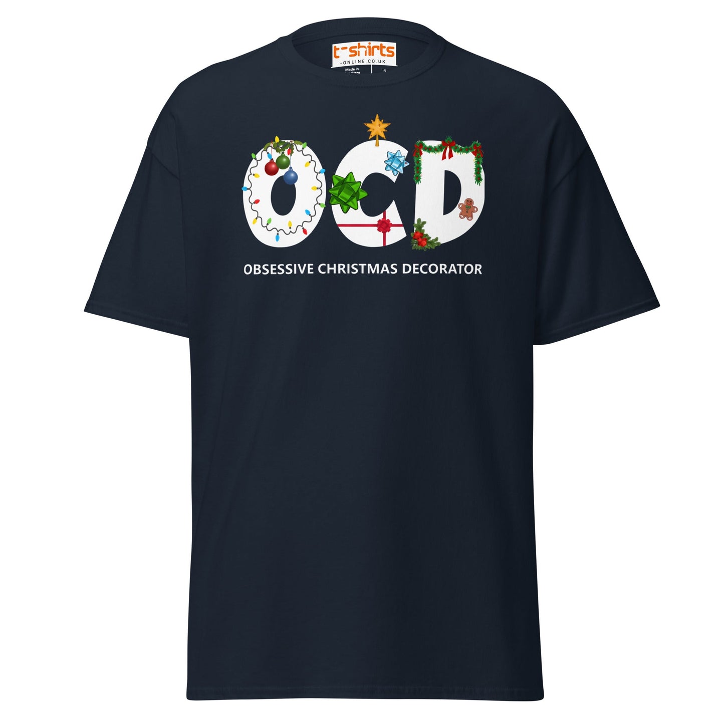 OCD Obsessive Christmas Decorator T-Shirt - Navy - T-Shirts Online