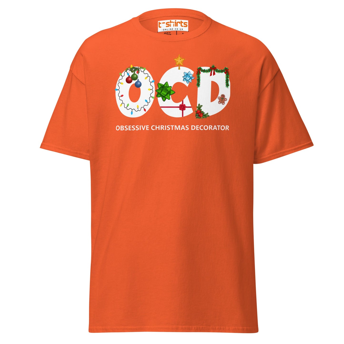 OCD Obsessive Christmas Decorator T-Shirt - Orange - T-Shirts Online