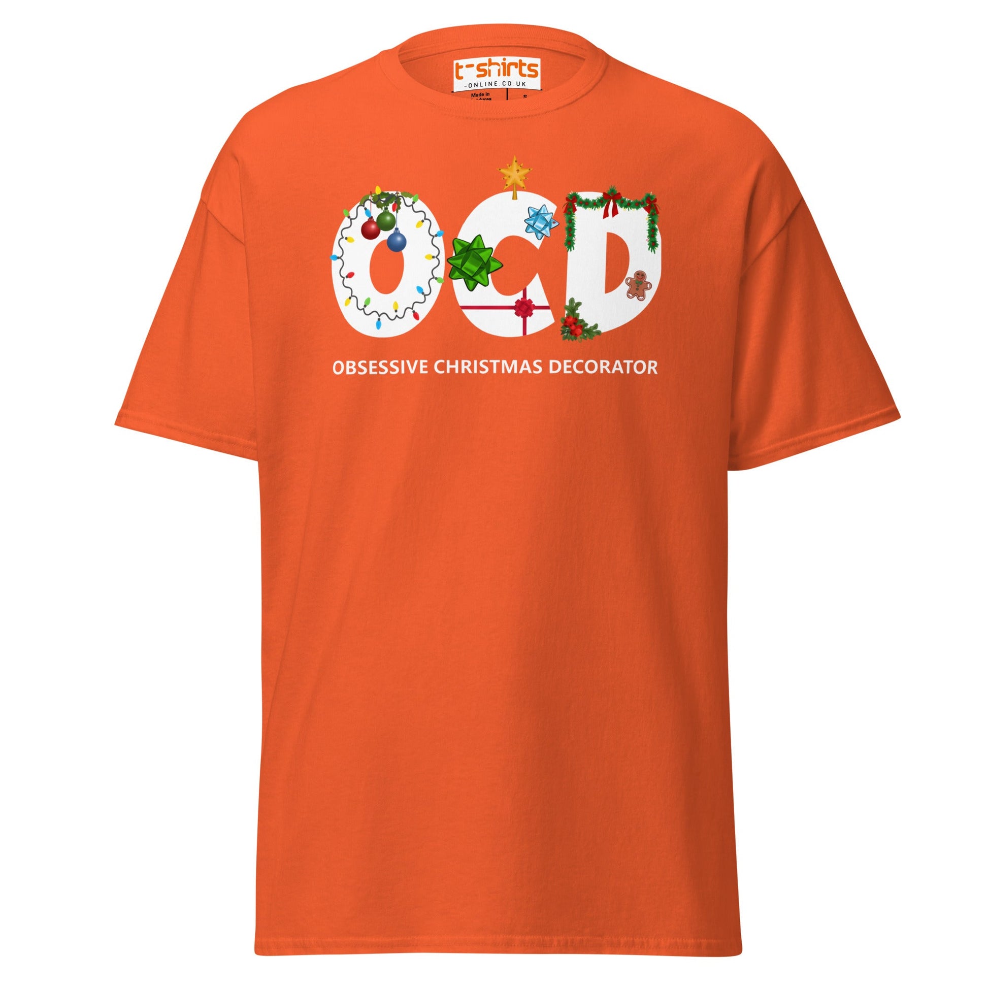 OCD Obsessive Christmas Decorator T-Shirt - Orange - T-Shirts Online