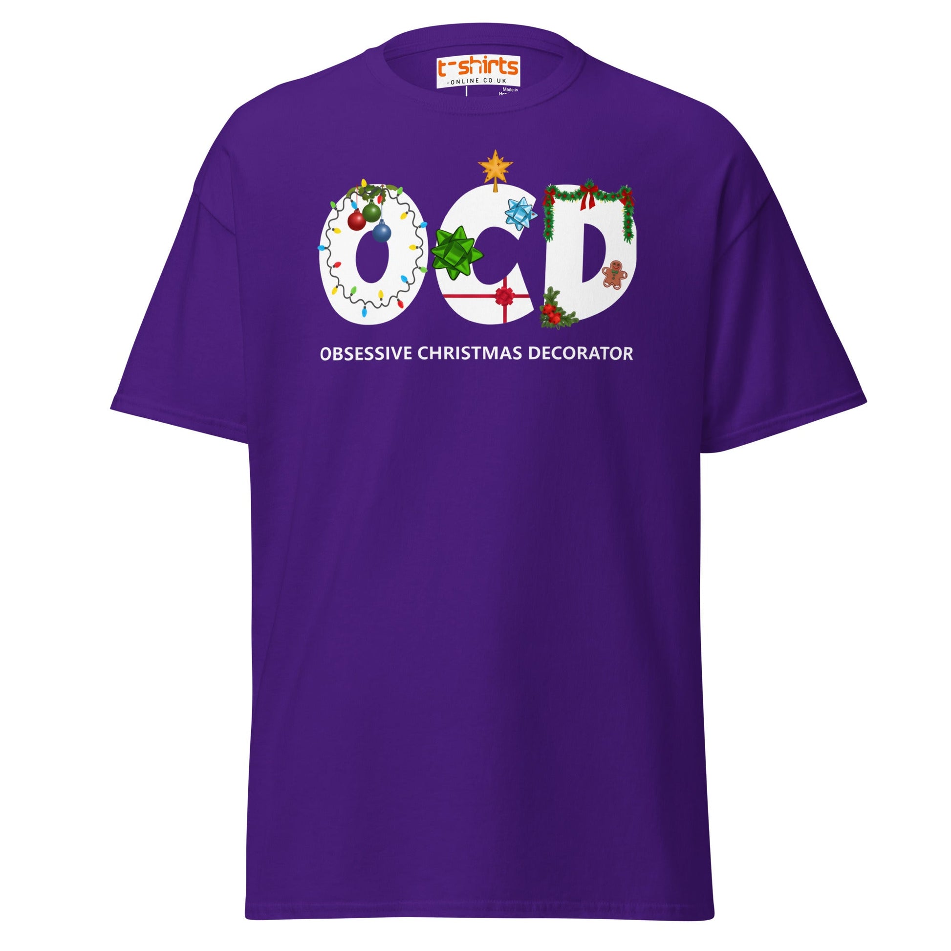 OCD Obsessive Christmas Decorator T-Shirt - Purple - T-Shirts Online