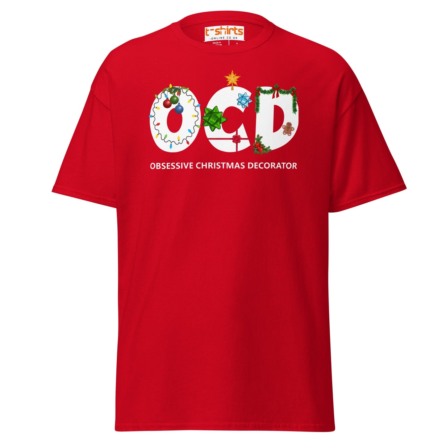 OCD Obsessive Christmas Decorator T-Shirt - Red - T-Shirts Online