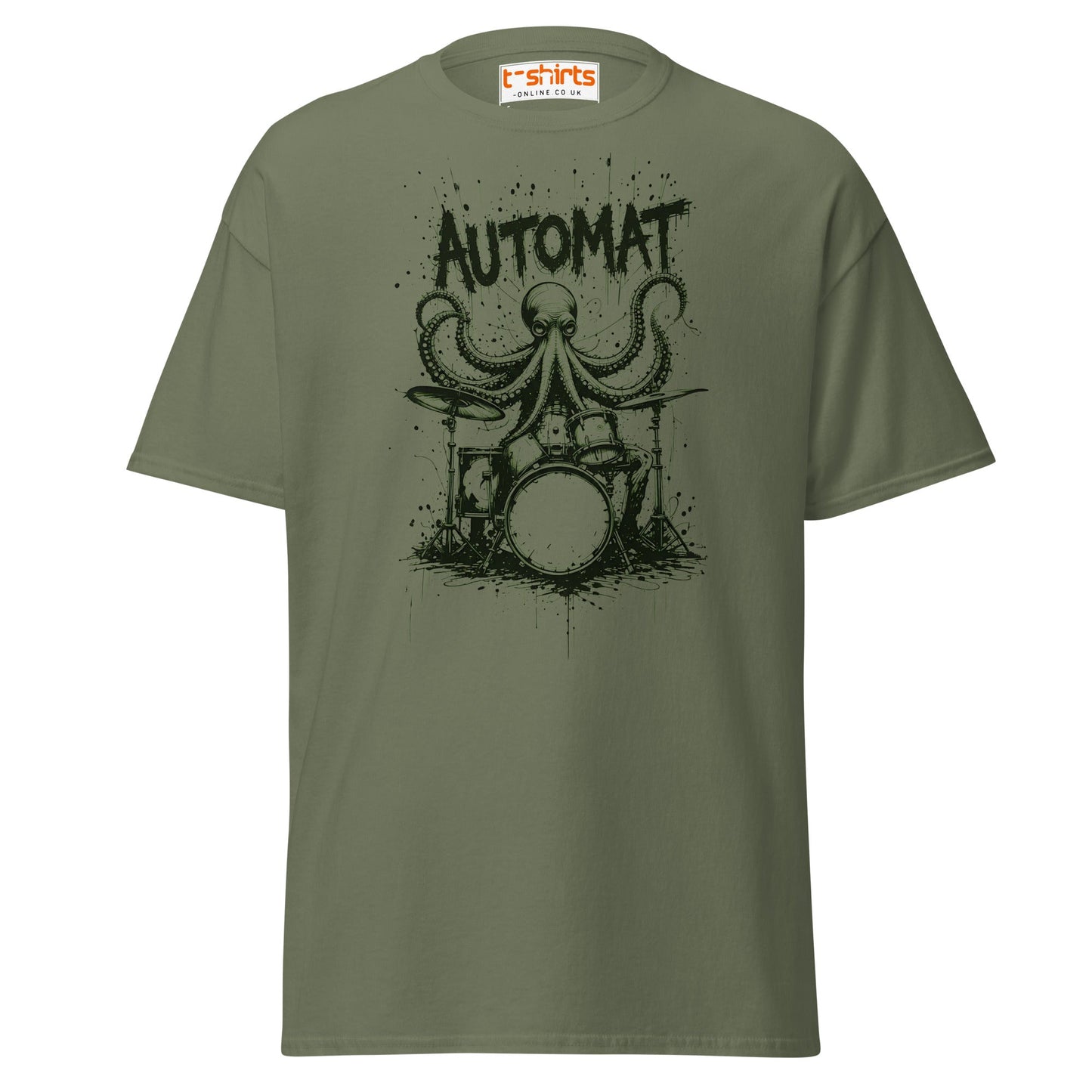 Octopus Drummer T-Shirt - Military Green - T-Shirts Online