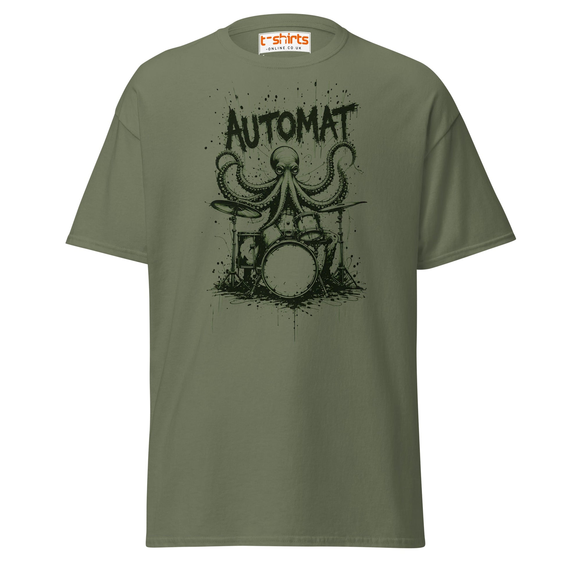 Octopus Drummer T-Shirt - Military Green - T-Shirts Online