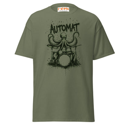 Octopus Drummer T-Shirt - Military Green - T-Shirts Online