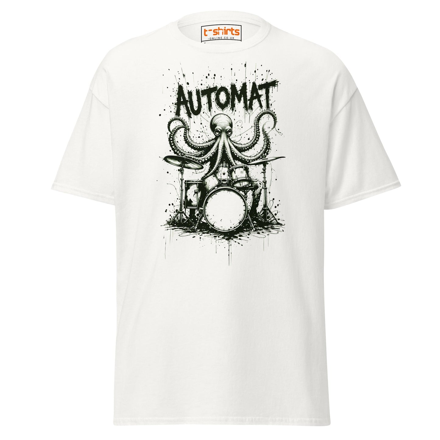 Octopus Drummer T-Shirt - White - T-Shirts Online