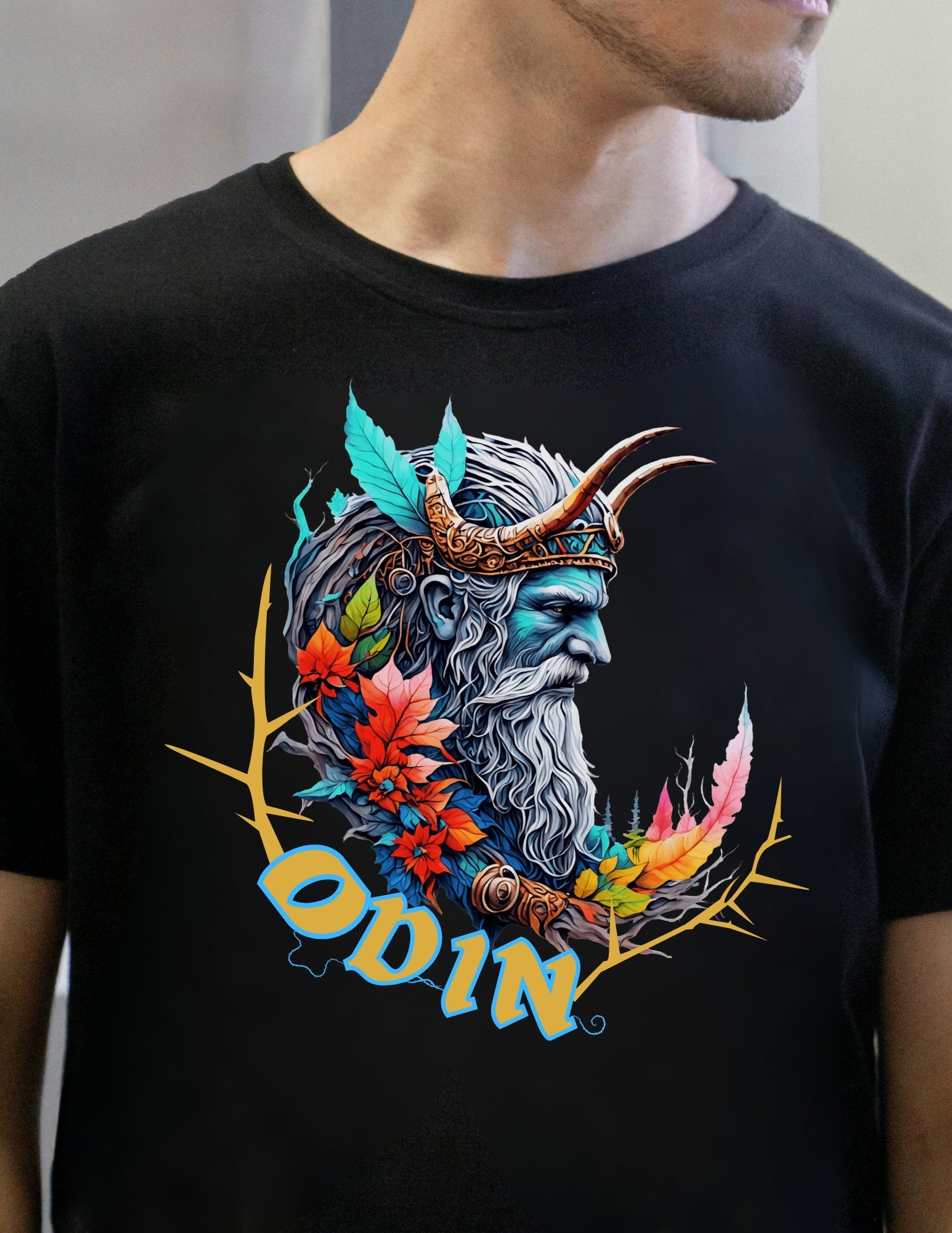 Odin T-Shirt | Norse Mythology T-Shirt - Black - T-Shirts Online