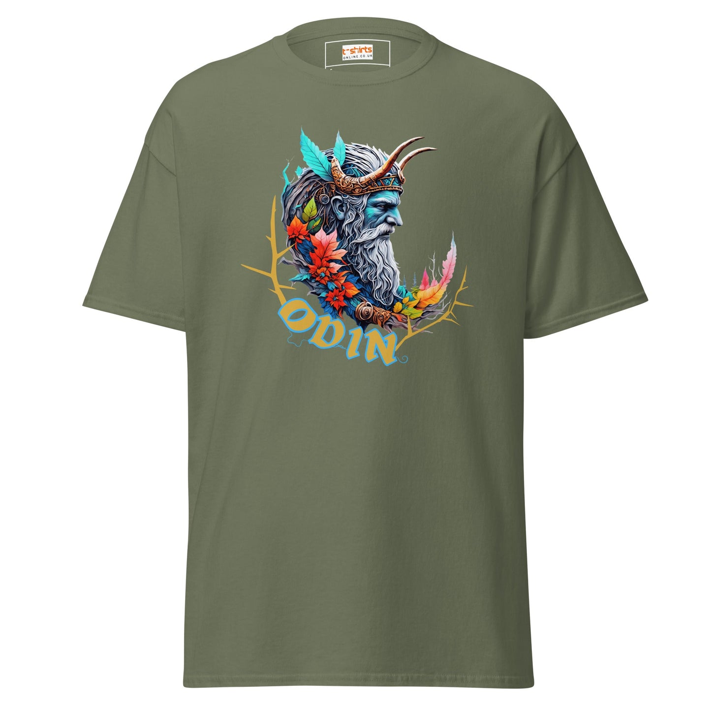 Odin T-Shirt | Norse Mythology T-Shirt - Military Green - T-Shirts Online