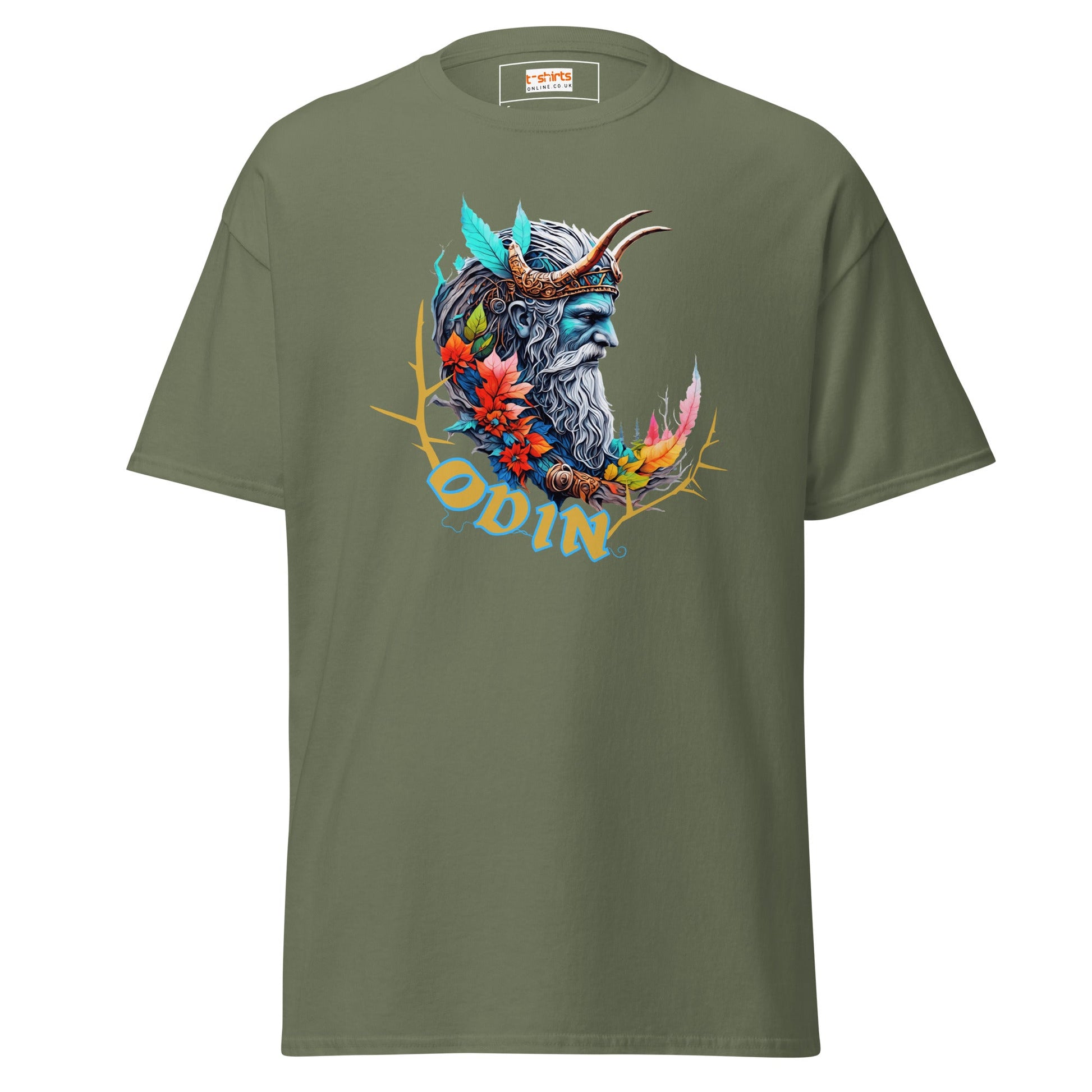 Odin T-Shirt | Norse Mythology T-Shirt - Military Green - T-Shirts Online