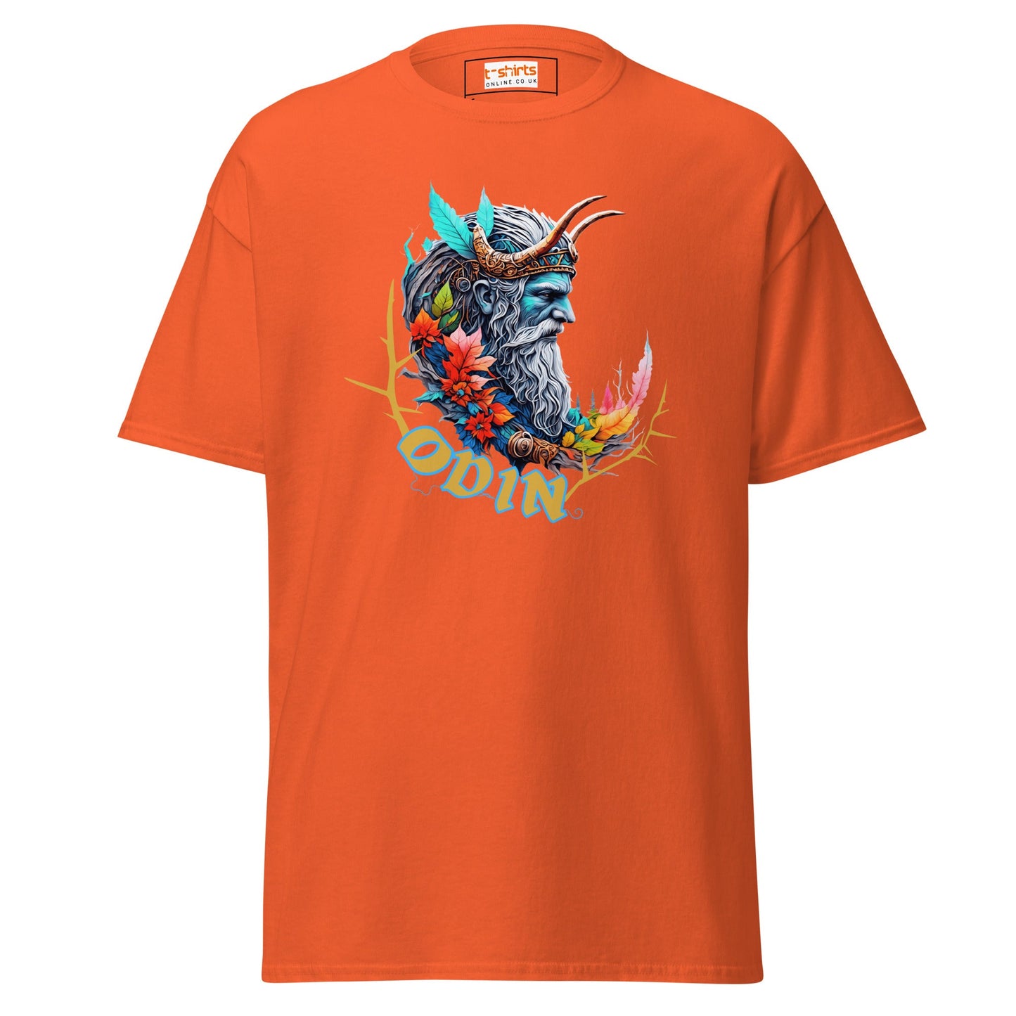 Odin T-Shirt | Norse Mythology T-Shirt - Orange - T-Shirts Online