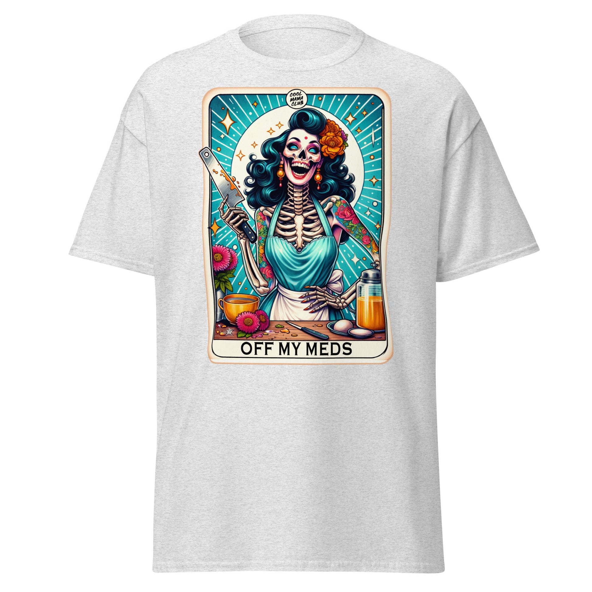 'Off My Meds' Tarot | Tarot Card T-Shirt - Ash - T-Shirts Online