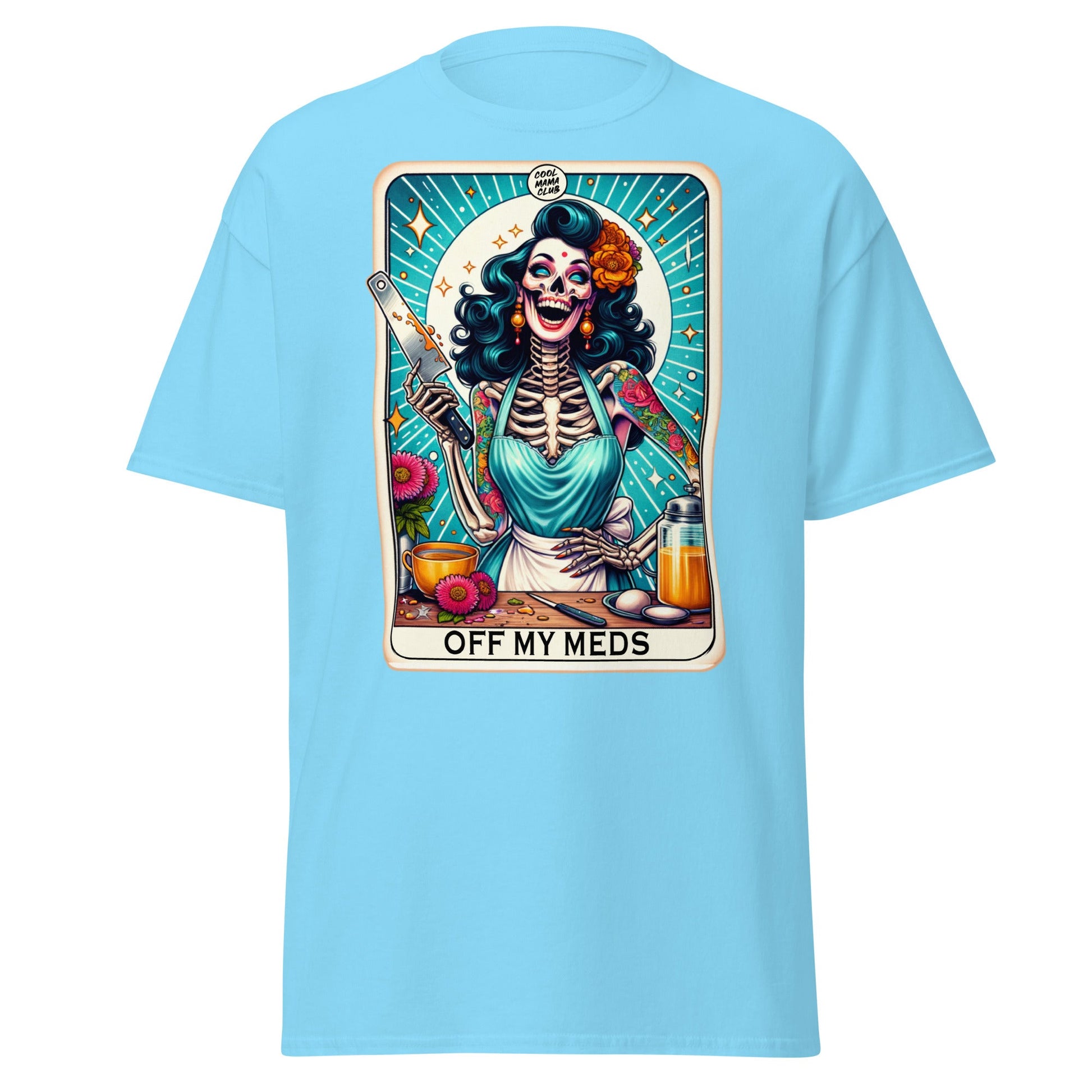 'Off My Meds' Tarot | Tarot Card T-Shirt - Sky - T-Shirts Online