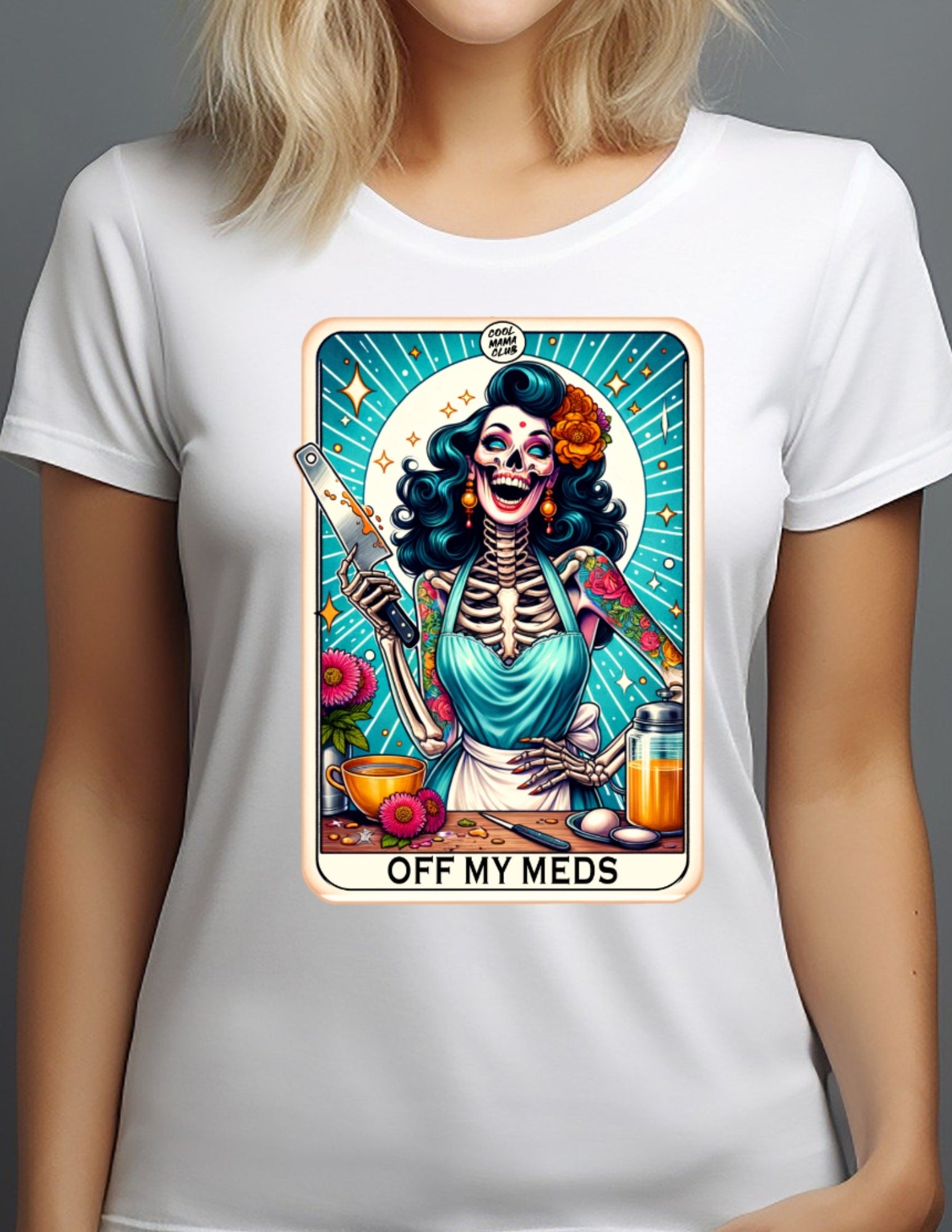 'Off My Meds' Tarot | Tarot Card T-Shirt - Black - T-Shirts Online