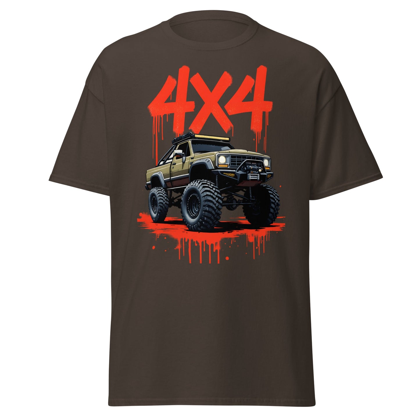 Off - Road Monster Truck 4x4 Graffiti T-Shirt - Dark Chocolate - T-Shirts Online