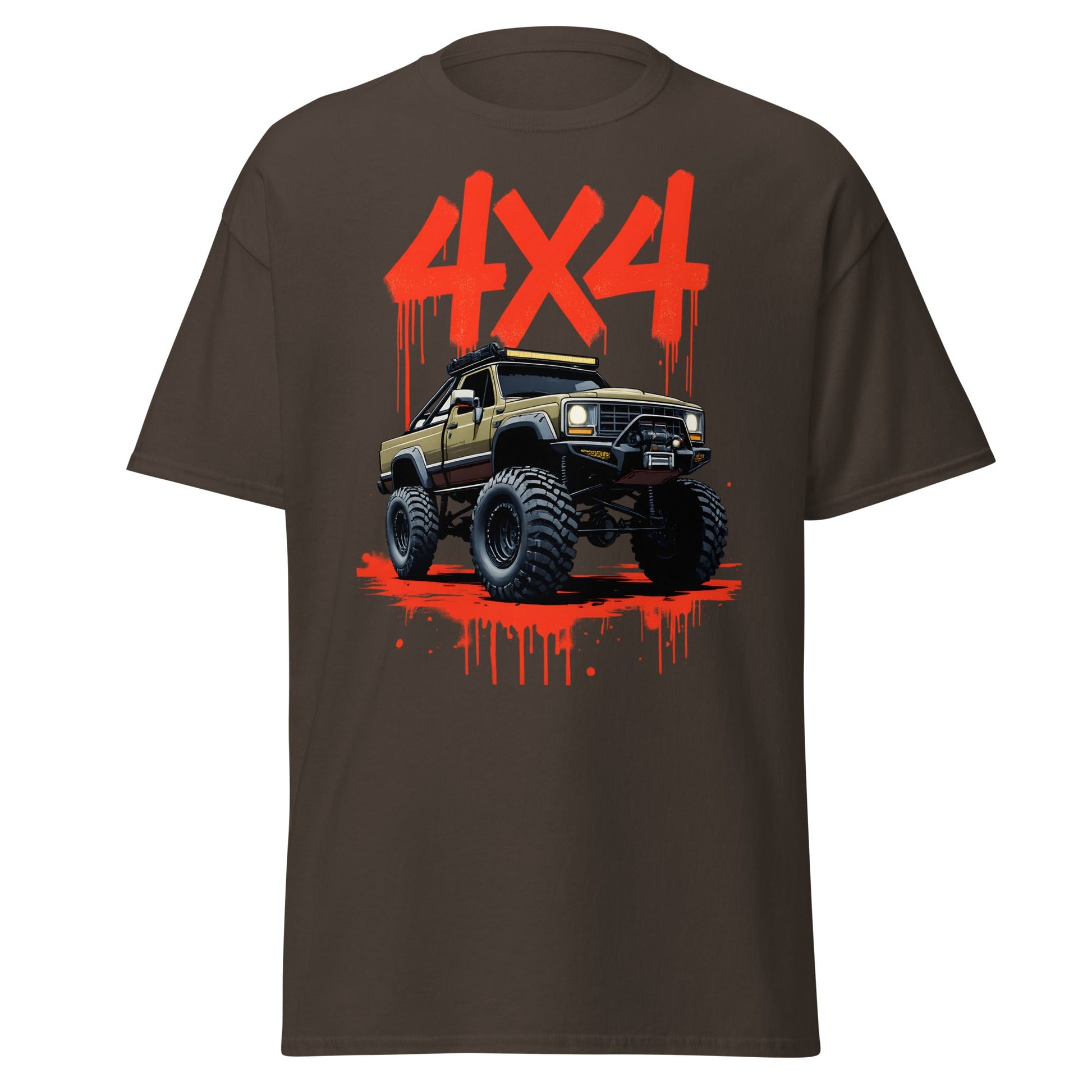 Off - Road Monster Truck 4x4 Graffiti T-Shirt - Dark Chocolate - T-Shirts Online