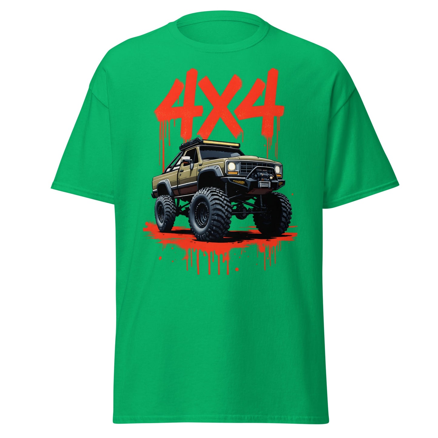 Off - Road Monster Truck 4x4 Graffiti T-Shirt - Irish Green - T-Shirts Online